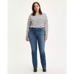 Levi’s Women’s 414 Classic Straight Jeans Plus Size 18W Dark Wash Stretch Denim